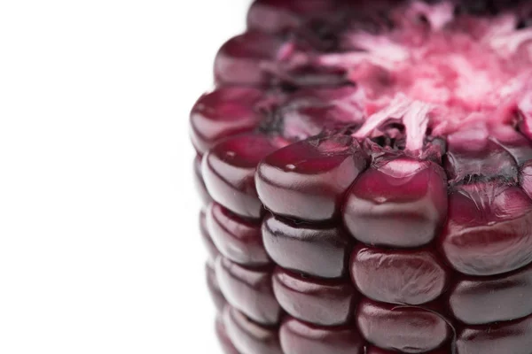 Purple Corn Macro Cut Piece Isolated White Background — Stok Foto