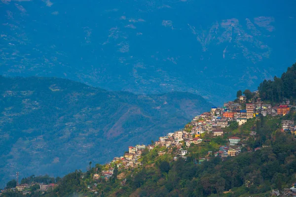 Hora Mañana Darjeeling Vista Ciudad Desde Vista Ángulo Alto Bengala —  Fotos de Stock