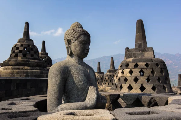 Borobudur Tapınağı Nda Gün Zaman Yogyakarta Java Endonezya — Stok fotoğraf