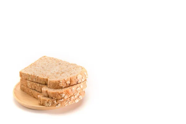 全粒粉パン バイオ成分 非常に健康的な白い背景の分離 — ストック写真
