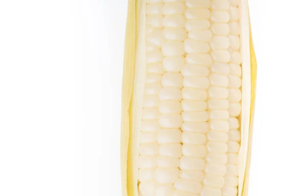 Biała kukurydza izolowana na białym tle — Zdjęcie stockowe