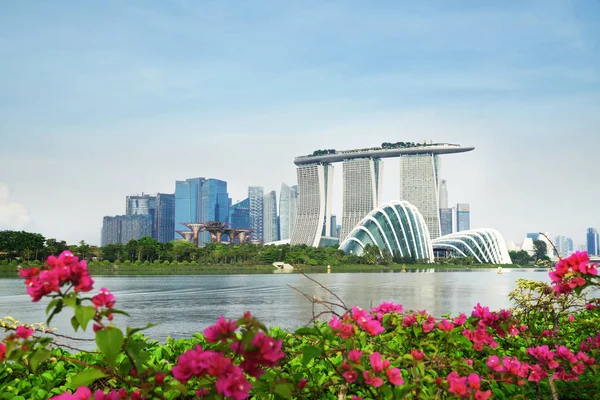 シンガポール ビジネス地区、シンガポール、アジアで日に都市, — ストック写真