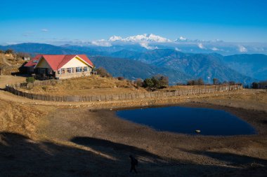 Tonglu parkur kulübe ve Kangchenjunga bağlanması sırasında manzara 