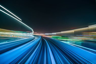 Hareket Bulanıklığı Yurikamome tünel Tokyo içinde hareket satırında, 