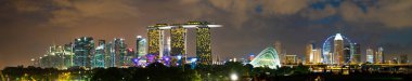 Singapur iş bölgesi ve şehir Singapo içinde Panorama görünümünü
