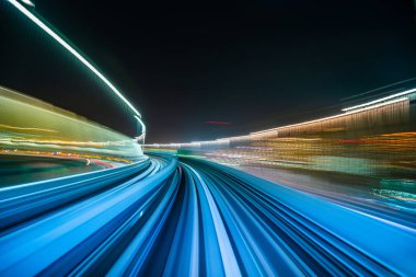 Hareket Bulanıklığı Yurikamome tünel Tokyo içinde hareket satırında, 