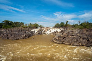 Landscape of Lee Pee waterfall in Champasak, Pakse, Southen Laos clipart