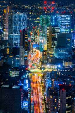 Yolun Tokyo City, cityscape manzarası havadan görünümü.