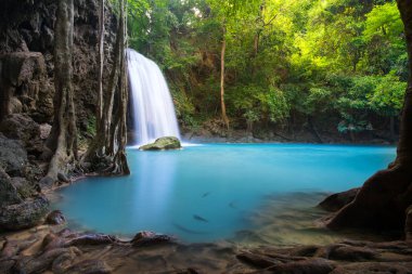 Erawan şelale Tayland Kanchanaburi Provience bulun