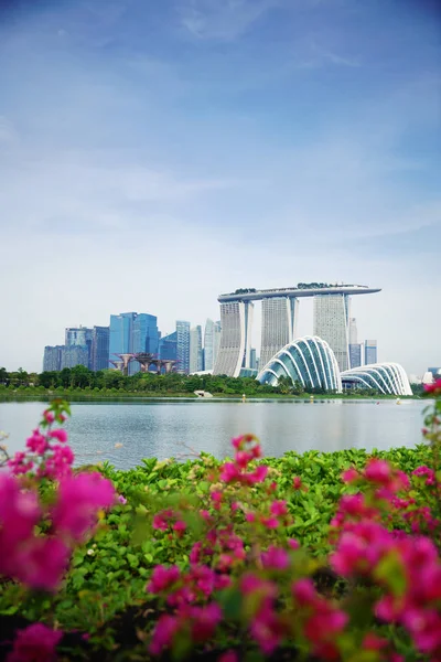 シンガポール ビジネス地区、シンガポール、アジアで日に都市, — ストック写真