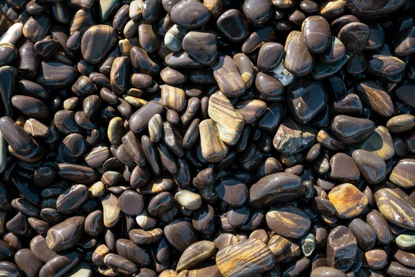 Małe, piękne pebble kamienia wokół plaży — Zdjęcie stockowe