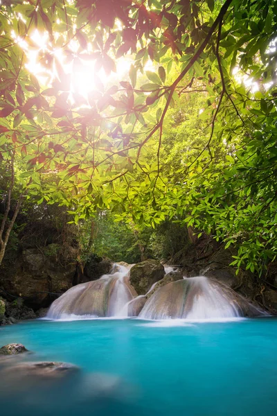 Erawan Waterfall in Thailand is locate in Kanchanaburi Provience — Stock Photo, Image