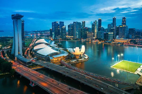 Vista aérea de Singapura distrito de negócios e cidade em Singapura — Fotografia de Stock