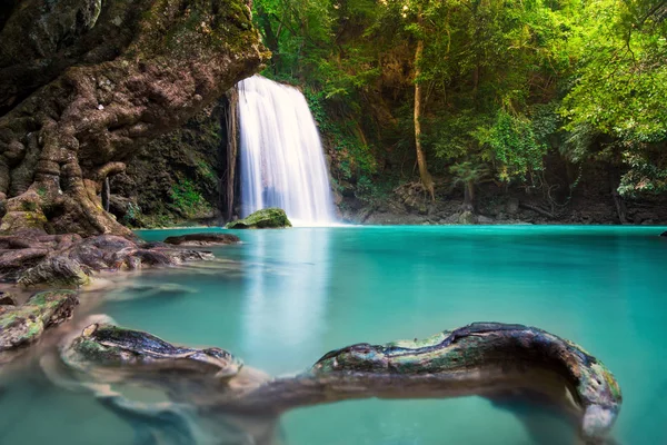 Erawan Waterfall in Thailand is locate in Kanchanaburi Provience — Stock Photo, Image