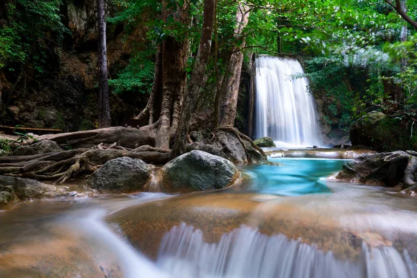 Erawan Waterfall in Thailand is locate in Kanchanaburi Provience — Stock Photo, Image