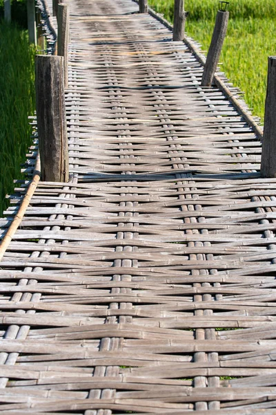 Tejido Bambú Caminar Camino Puente —  Fotos de Stock