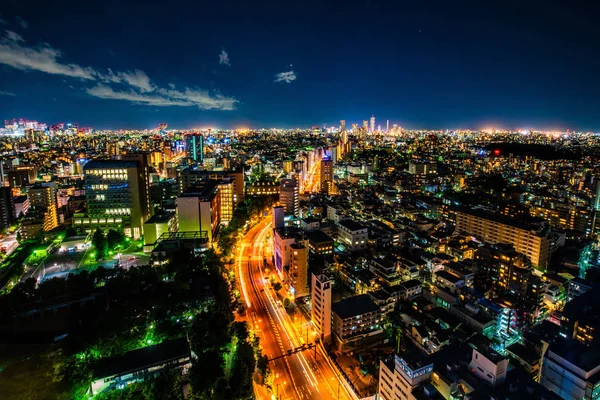 Vista Aérea Carretera Ciudad Tokio Horizonte Urbano —  Fotos de Stock