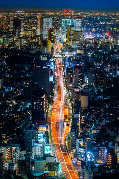 Vista Aérea Carretera Ciudad Tokio Horizonte Urbano —  Fotos de Stock