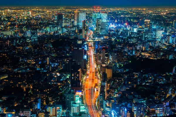 Vista Aérea Carretera Ciudad Tokio Horizonte Urbano —  Fotos de Stock