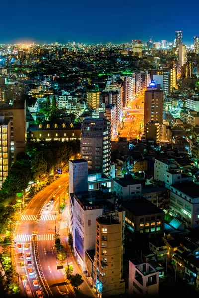 Vista Aérea Carretera Ciudad Tokio Horizonte Urbano —  Fotos de Stock