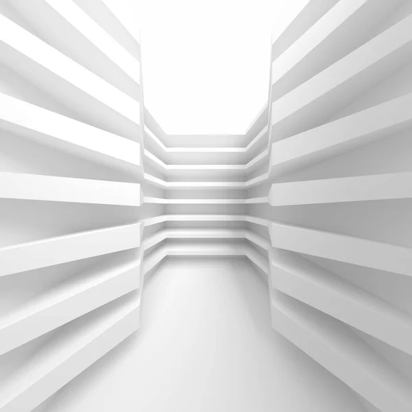 Weißer Hochbau Abstrakte Futuristische Architektur Hintergrund Minimale Büroeinrichtung Geometrische Formen — Stockfoto
