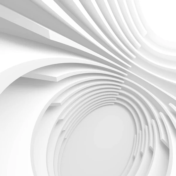 Weiße Architektur Kreisförmigen Hintergrund Abstrakte Bauweise Moderne Architektur Rendern Futuristischer — Stockfoto