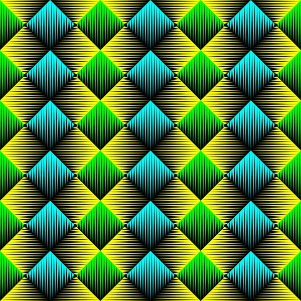 正方形のシームレスなパターン 抽象的なネオンの背景 ベクトル通常幾何学的なテクスチャー — ストックベクタ