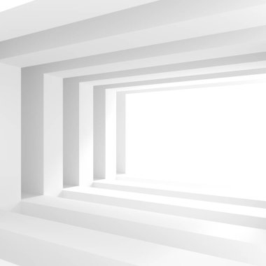 İç arka plan. Beyaz oda pencere. Modern mimari duvar kağıdı. 3D render