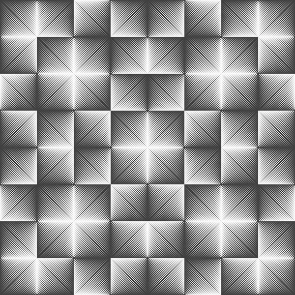 Sömlös Crystal Mönster Vector Svartvit Gradient Bakgrund Optisk Illusion Tapet — Stock vektor