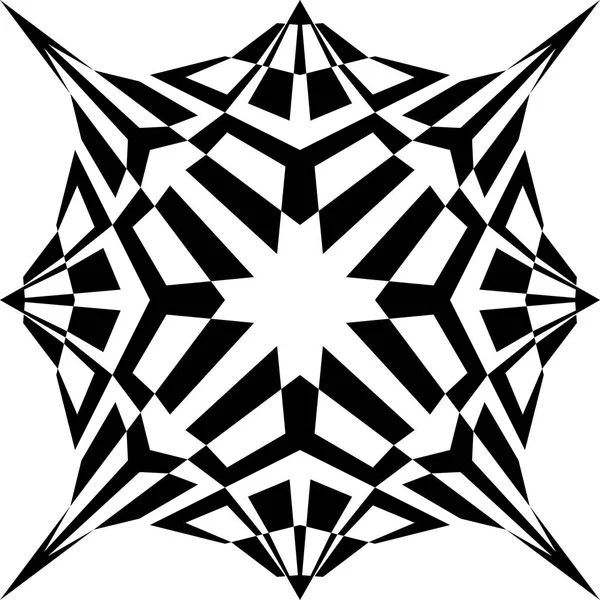 Abstracte Monochroom Mandala Vecror Geometrische Bloem — Stockvector