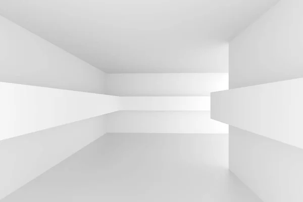 Abstrakte Architekturgestaltung Weißer Futuristischer Innenraum Minimale Bautätigkeit Darstellung — Stockfoto