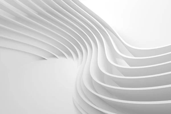 Weiße Welle Hintergrund Abstrakte Minimalistische Außengestaltung Kreatives Architektonisches Konzept Darstellung — Stockfoto