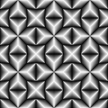 Dikişsiz çapraz desen. Soyut siyah ve beyaz şerit arka plan. Vektör geometrik düzenli doku