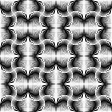 Kesintisiz dalga duvar kağıdı. En az çizgi grafik tasarım. Şık Damask deseni