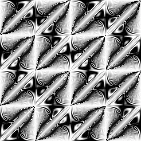 Seamless Wave Wallpaper Minimal Stripe Graphic Design Stylish Damask Pattern — Stock Vector