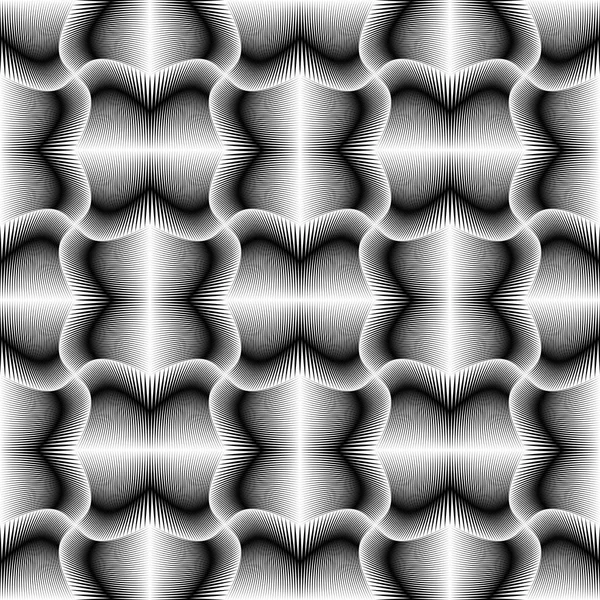 Kesintisiz Dalga Duvar Kağıdı Çizgi Grafik Tasarım Şık Damask Deseni — Stok Vektör