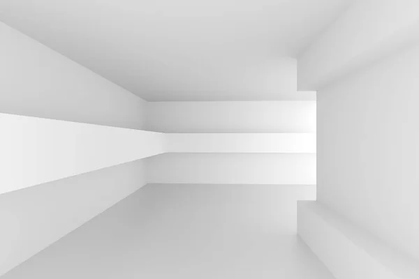 Abstrakte Architekturgestaltung Weißer Futuristischer Innenraum Minimale Bautätigkeit Darstellung — Stockfoto