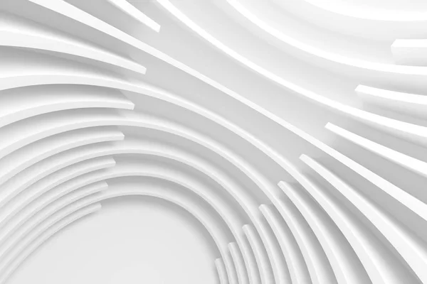 白色建筑循环背景 现代建筑设计 抽象曲线形状 — 图库照片
