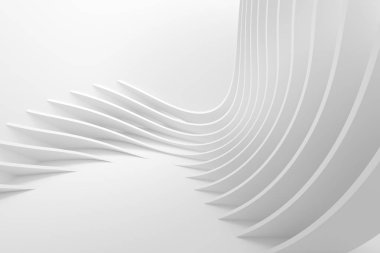 Beyaz dalga geçmiş. Soyut en az dış tasarımı. Yaratıcı konsept. 3D render