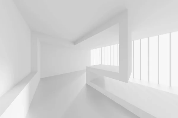 Diseño Abstracto Arquitectura Fondo Interior Futurista Blanco Mínima Construcción Edificios —  Fotos de Stock
