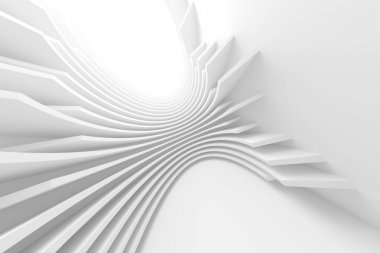 Beyaz mimari daire. Modern yapı tasarımı