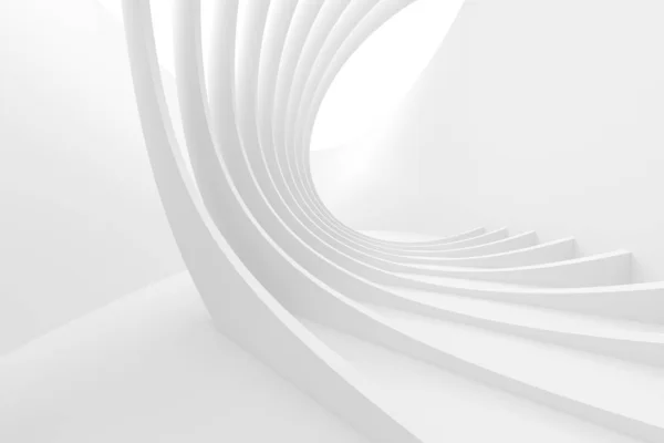 White Circular Building. Modern Geometric Wallpaper. Futuristic — Stock Photo, Image