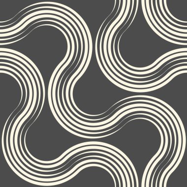 Dikişsiz Kavisli Şerit Arka Plan. Vektör Minimalist Desen