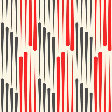 Dikişsiz Kırmızı ve Siyah Dikey Çizgili Arka Plan. Vektör Geomet