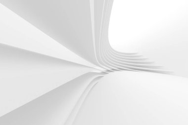 Mimari arka plan. Beyaz daire 3D render