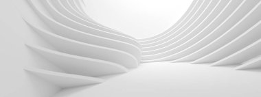 Mimari arka plan. Beyaz daire 3D render