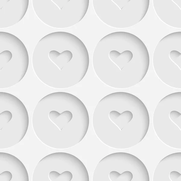 Fondo de corazones sin costuras. Vector patrón blanco — Archivo Imágenes Vectoriales