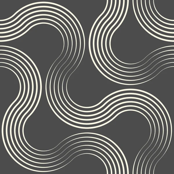 Dikişsiz Dalga ve Şerit Deseni. Basit Siyah Beyaz Düzenli