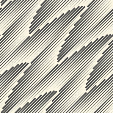 Dikişsiz Diyagonal Çizgi Arka Plan. Vektör Monokrom Grafik Des