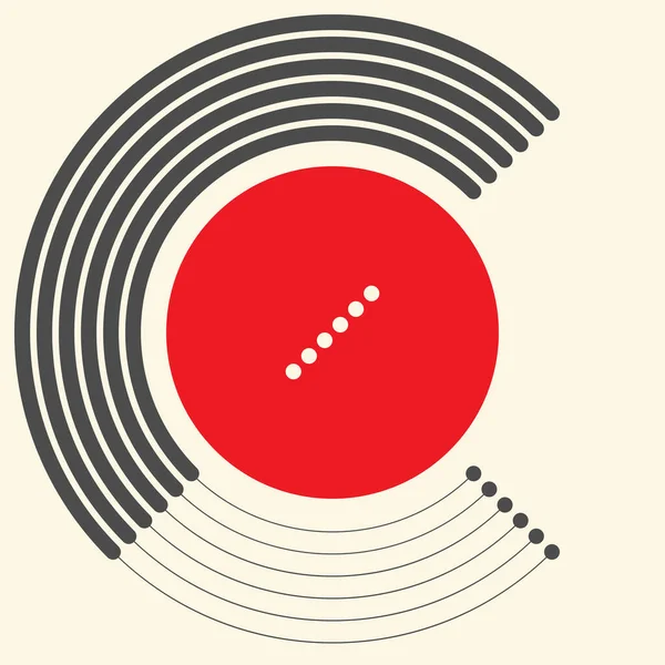 Futurystyczne Okrągłe Logo Abstrakcyjny Kształt Geometryczny Ilustracja Wektora — Wektor stockowy